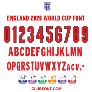 England-2026-World-Cup-Jersey-Font-TTF-OTF-Vector England 2026 World Cup Font Download - Authentic Kit Typography for Fans & Designers