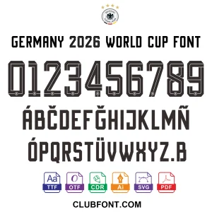 Germany-2026-World-Cup-Font-Preview Germany 2026 World Cup font preview on white jersey