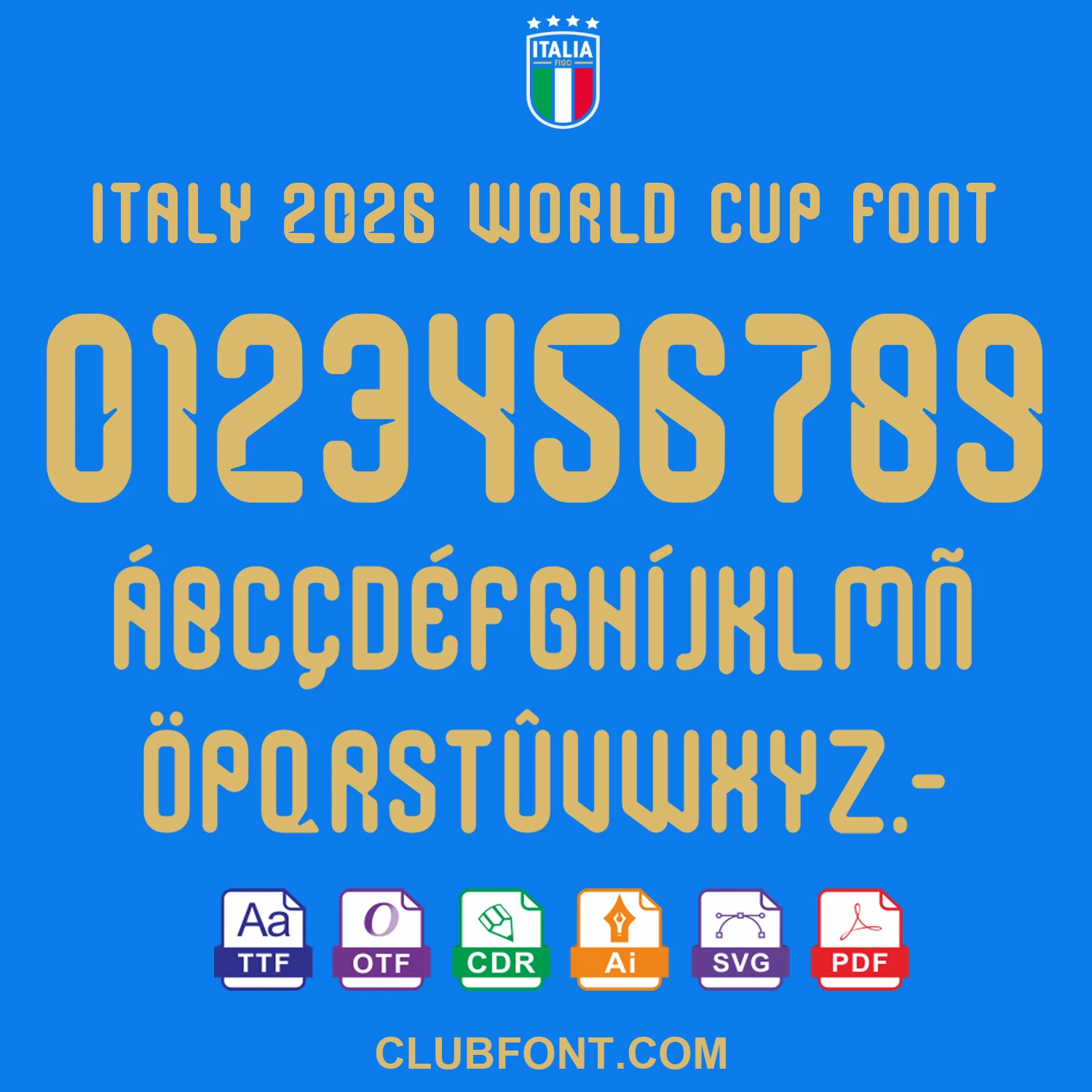 Italy 2026 World Cup Font – Official Style TTF, OTF & Vector Files