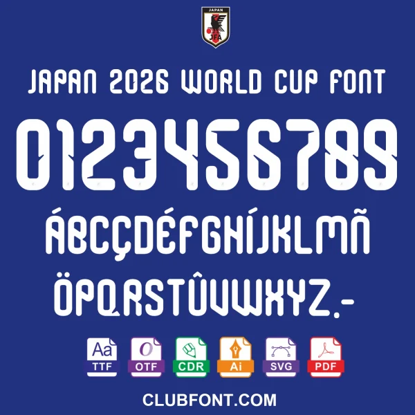 Japan 2026 World Cup Official Style Vector Font Pack Japan 2026 World Cup Font TTF OTF CDR PDF Vector Download