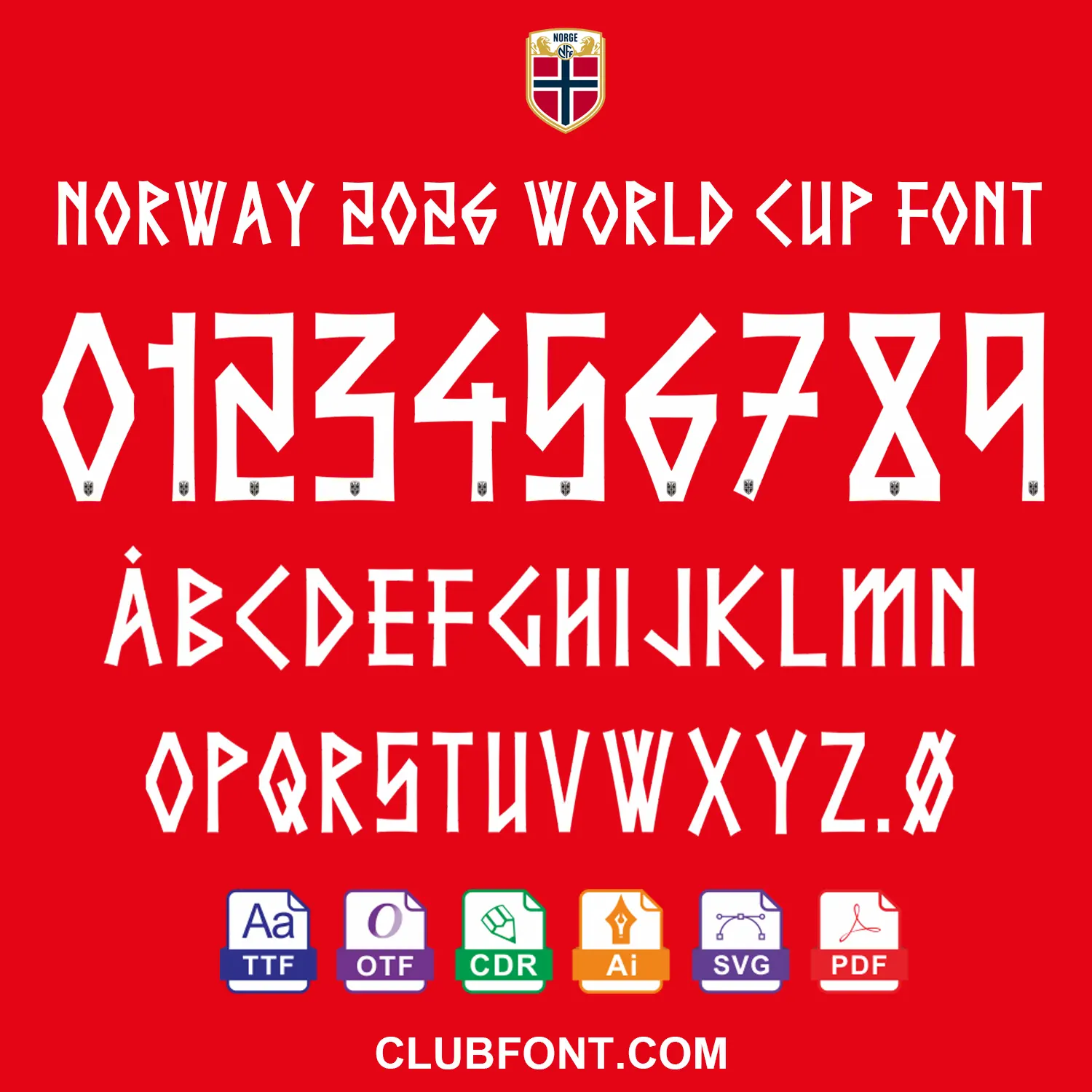 Norway 2026 World Cup Font Download – TTF, OTF, CDR & PDF Vector Files