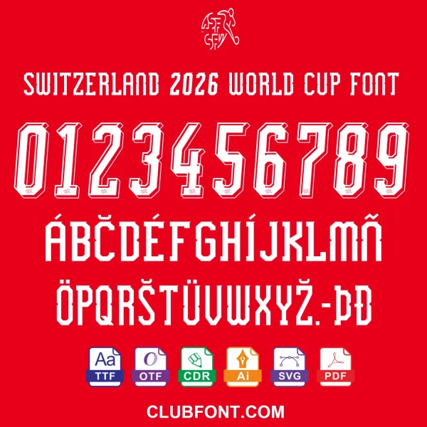 Switzerland 2026 World Cup Font – TTF OTF Vector Files Switzerland 2026 World Cup Font TTF OTF CDR PDF Vector Download