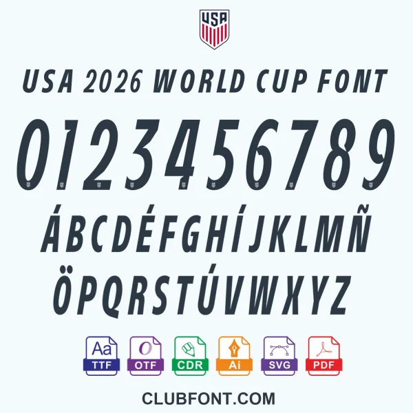 USA 2026 World Cup Font Preview USA 2026 World Cup font preview – TTF OTF vector typography sample