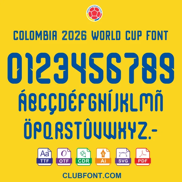Colombia 2026 World Cup Font Download - TTF OTF CDR PDF Vectors