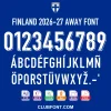Finland-2026-27-Away-Kit-Font-Preview Finland 2026-27 away kit font numbers letters preview - match home font pack