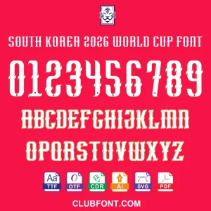 South Korea 2026 World Cup Font Preview South Korea 2026 World Cup font preview in TTF and OTF formats